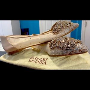 Badgley Mischka Elaborate Jeweled Flats